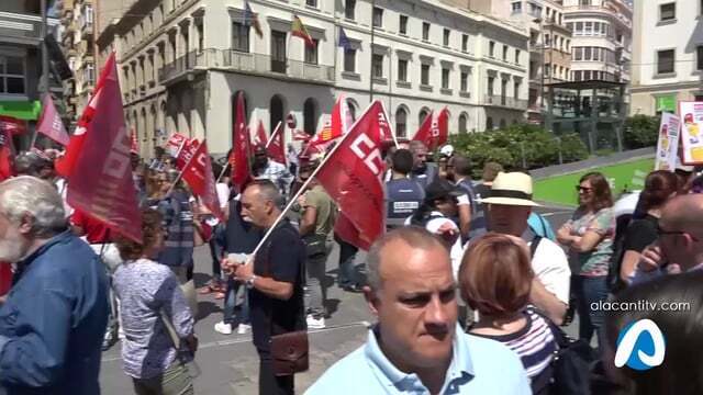 CCOO y UGT continu?an denunciando la precariedad laboral en Alicante