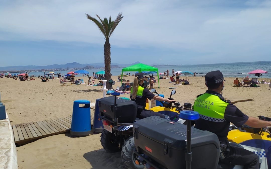 La Policía Local adelanta el dispositivo de playas en Alicante a este fin de semana