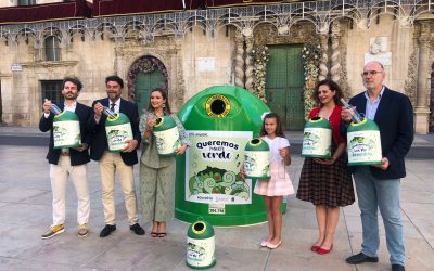 Dispositivo especial para aumentar el reciclado de vidrio en racós y barracas