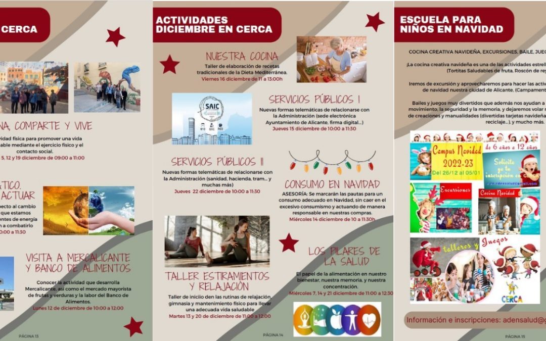 Amplio programa de actividades navideñas para niños y adultos en el CERCA