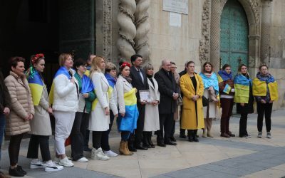 Muestras de apoyo al pueblo ucraniano en el aniversario de la invasión
