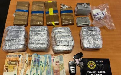 Detenido un hombre tras una persecución con 3,5 kg de hachís y 100 gramos de cocaína
