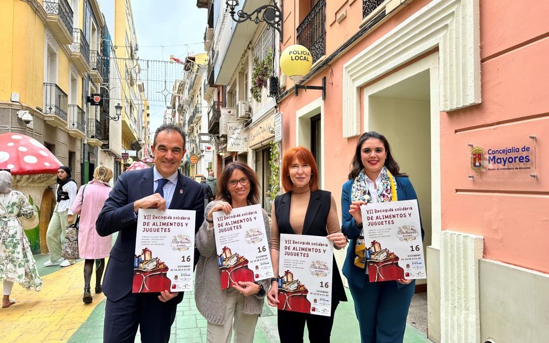 La recogida solidaria de alimentos y juguetes de la zona centro se celebrará el sábado