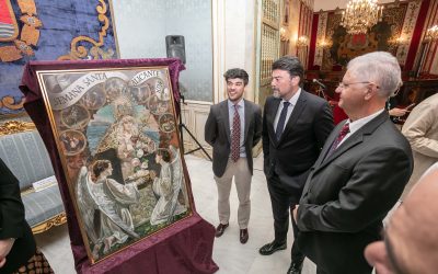 Una composición alegórica de la Virgen de los Dolores anuncia la Semana Santa