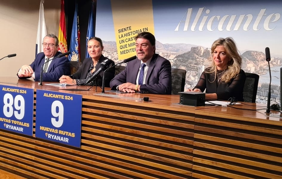 Ryanair presenta nueve nuevas rutas a Alicante para la temporada de verano