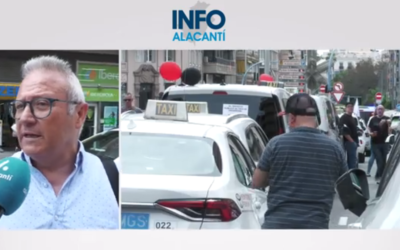 Los taxis colapsan Alicante en protesta contra las licencias VTC