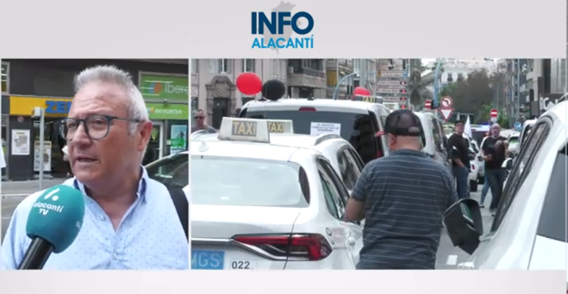 Los taxis colapsan Alicante en protesta contra las licencias VTC