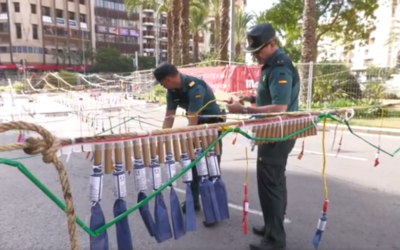 La Guardia Civil supervisa la pólvora de la mascletà en Luceros